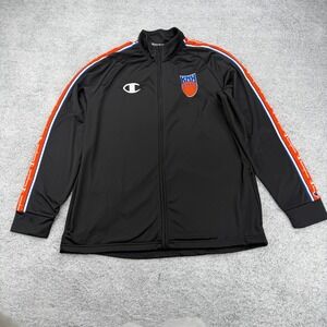 New York Knicks Track Jacket Mens XL Black NBA Basketball Warm Up Champion Y2K